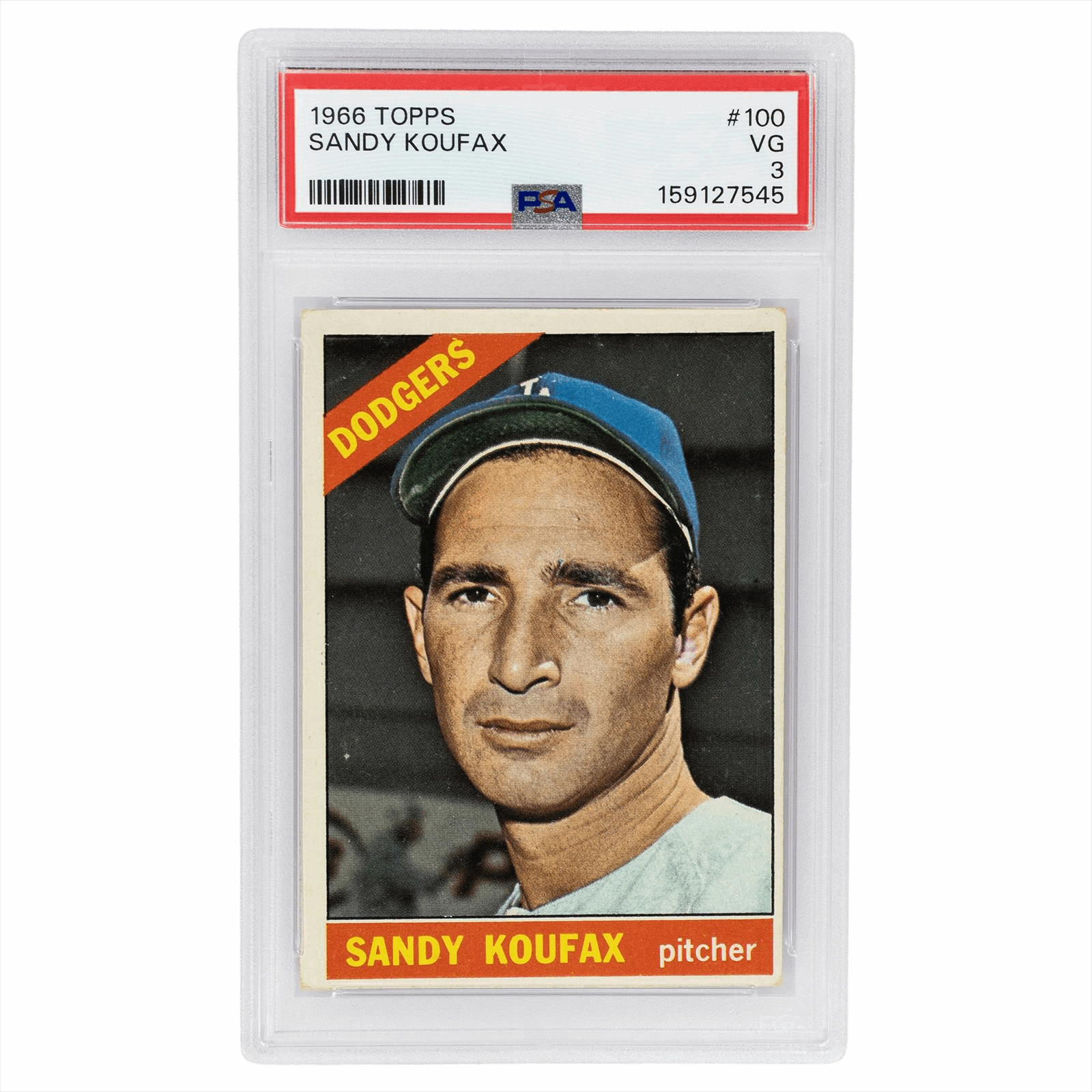 1966 Topps Sandy Koufax #100 PSA VG 3 Cert #159127545