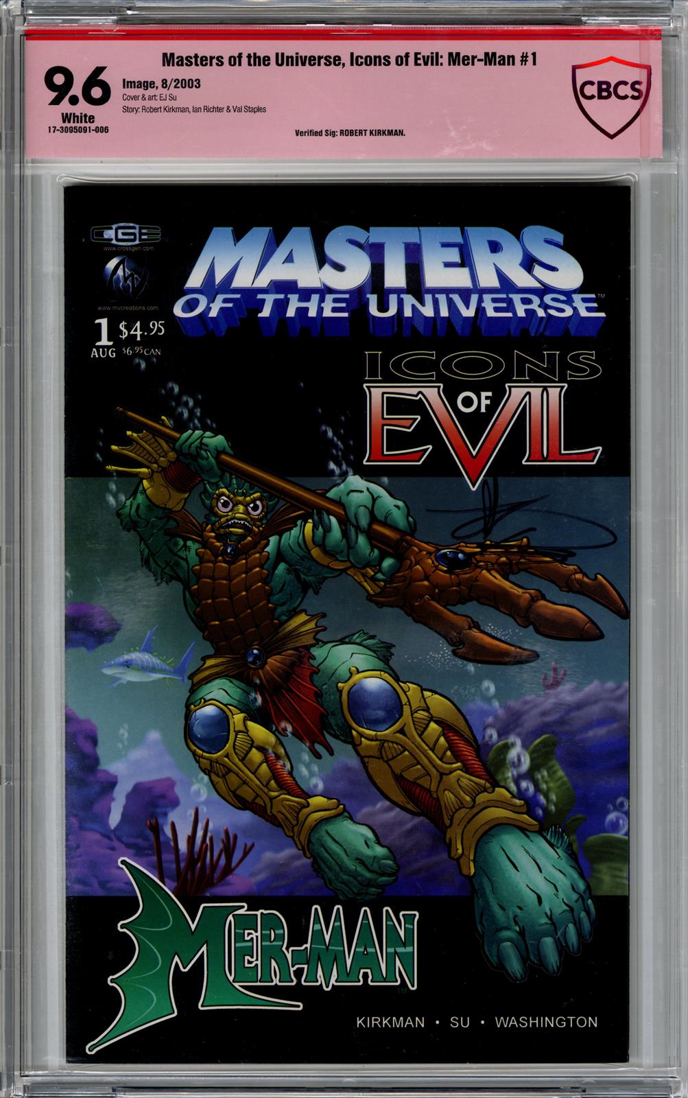 Masters of the Universe, Icons of Evil: Mer-Man #1 CBCS 9.6 (Image, 2003) Signed by Robert Kirkman 