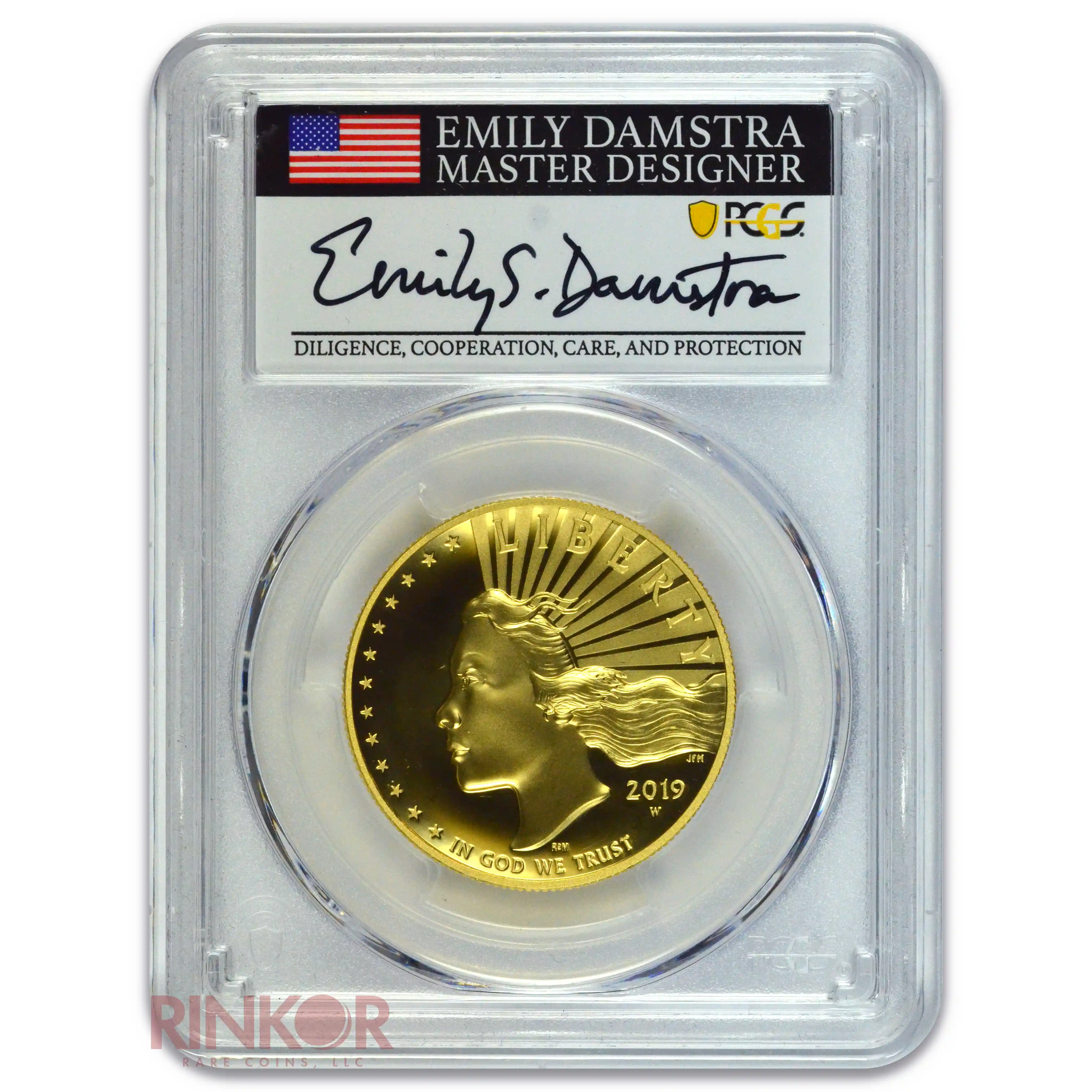 2019-W $100 High Relief Enhanced .9999 Fine WP Mint Hoard PCGS SP 70 DMPL