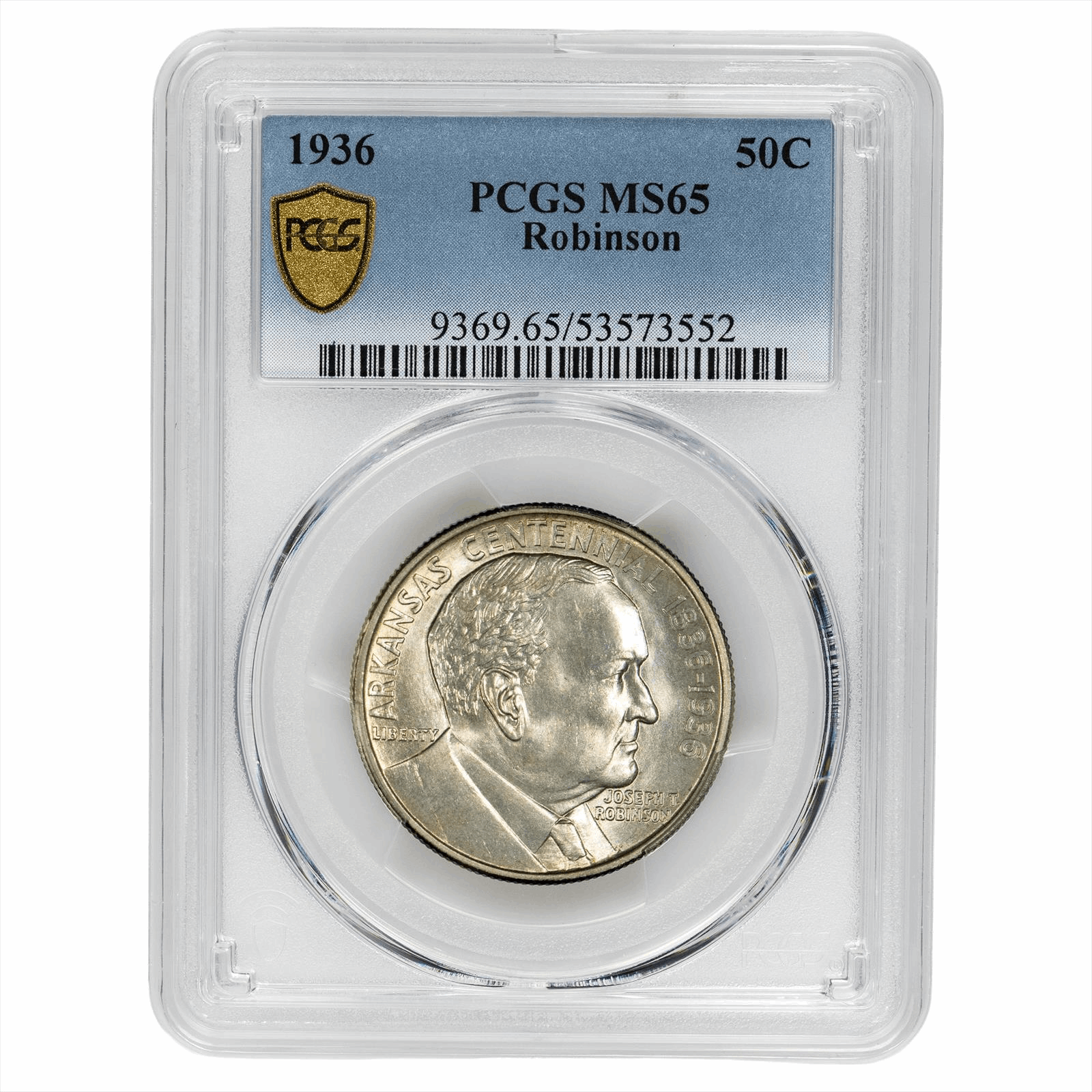 1936 Robinson Commemorative Half Dollar 50C PCGS MS 65
