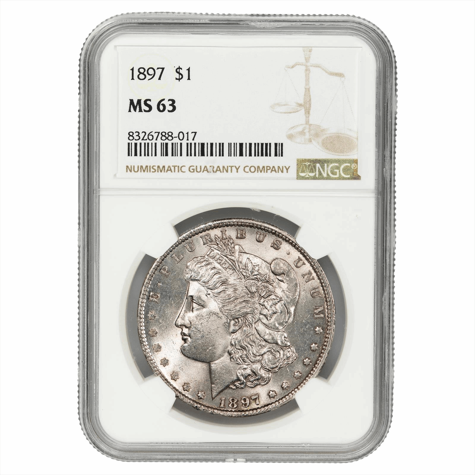 1897 Morgan Silver Dollar $1 NGC MS 63 