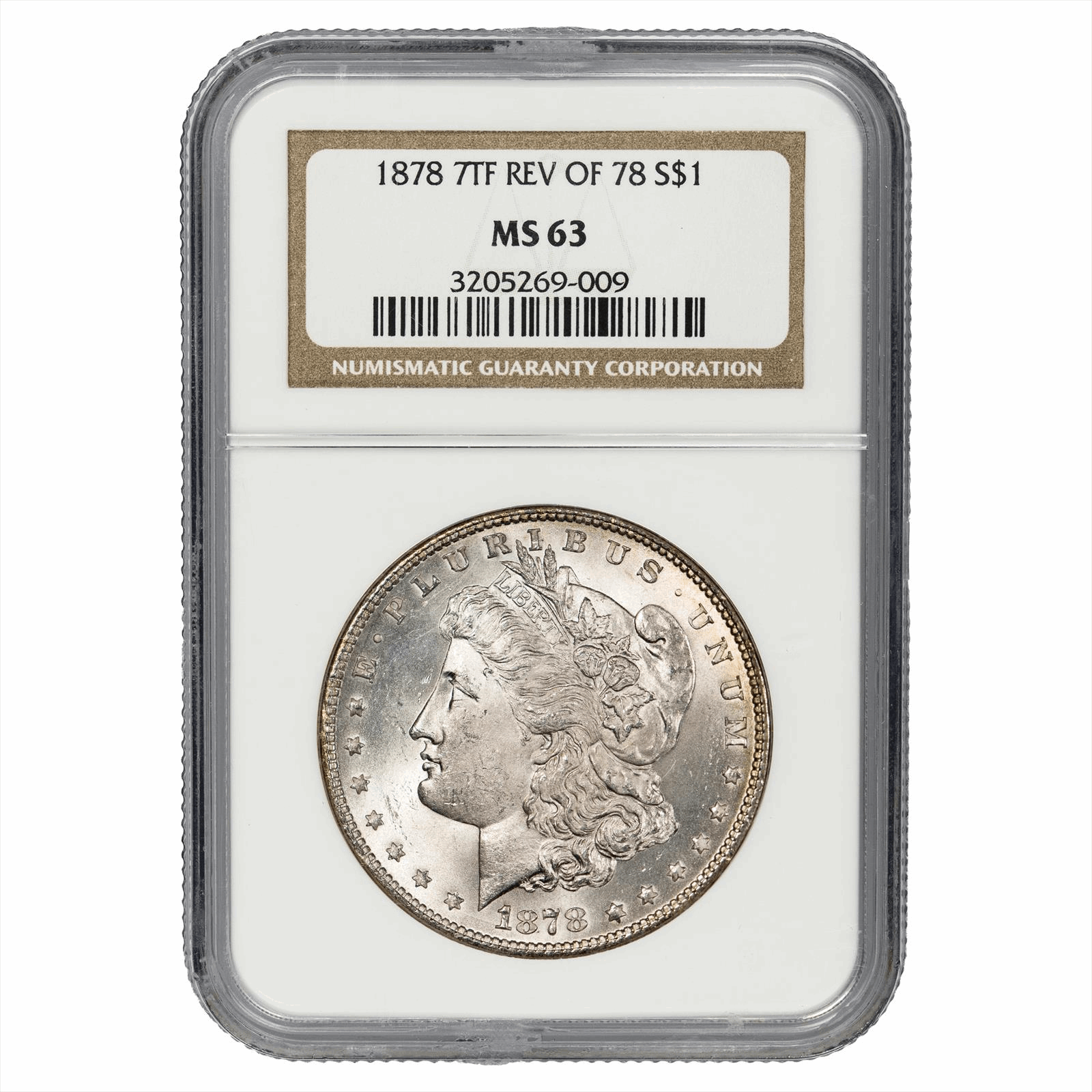 1878 7TF Reverse of 1878 Morgan Dollar $1 NGC MS 63 