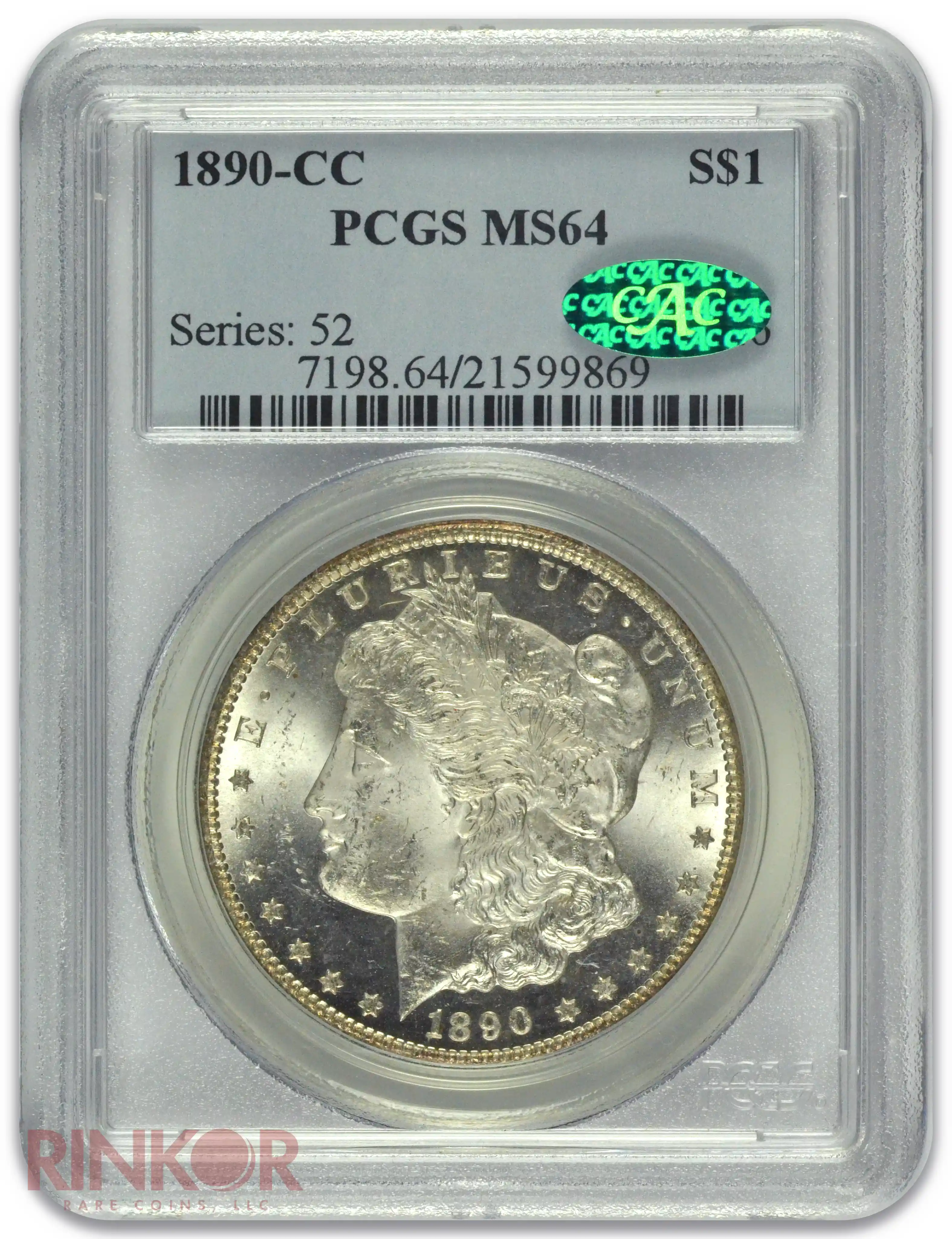 1890-CC $1 Morgan Dollar PCGS MS 64 CAC