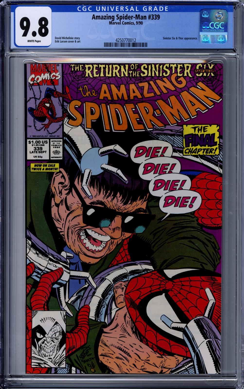 Amazing Spiderman #339 CGC 9.8 9.8