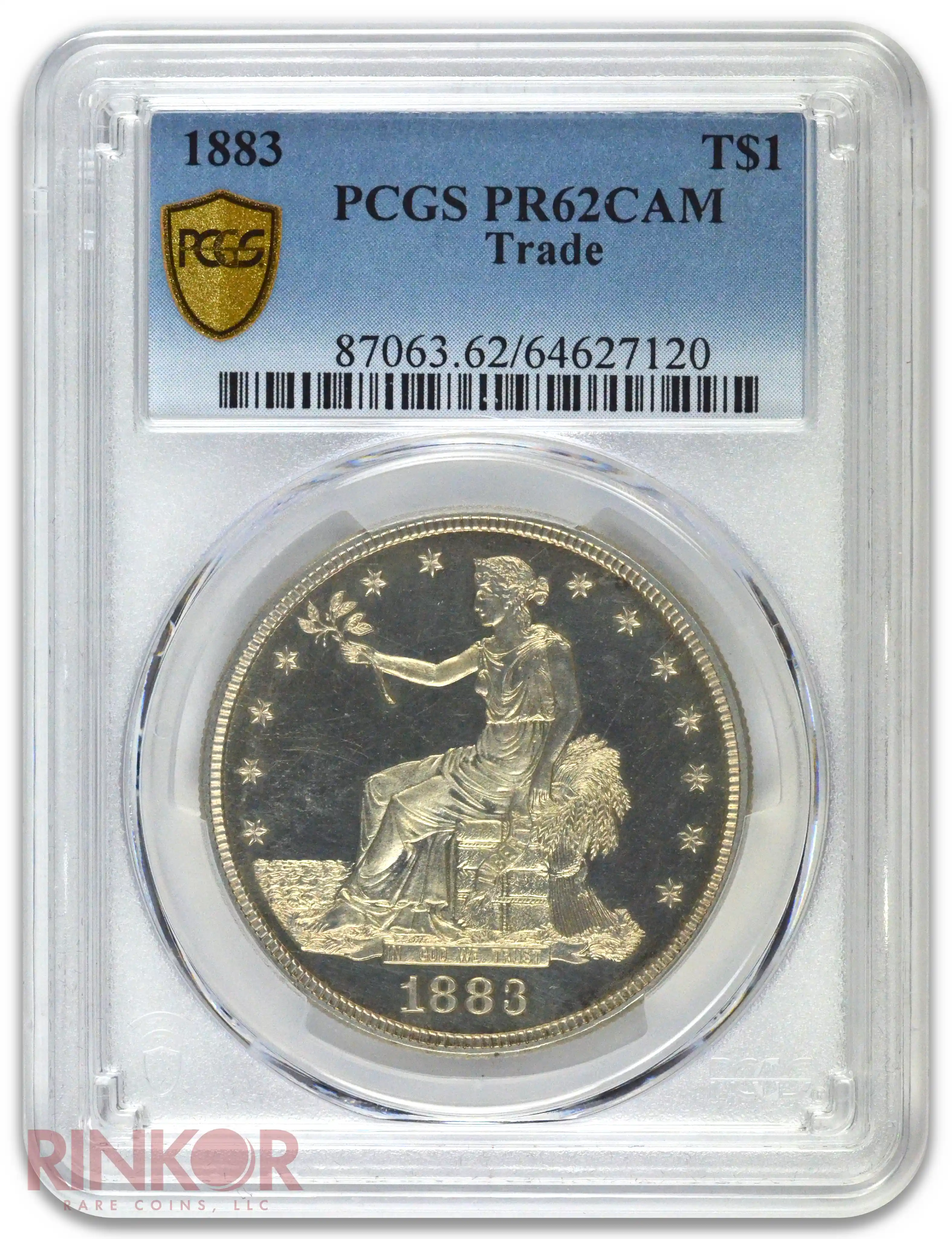 1883 $1 Trade Dollar PCGS PR 62 CAM