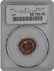1868 1C Indian Cent - Type 3 Bronze PCGS RD (CAC) #3532-6 PR65+