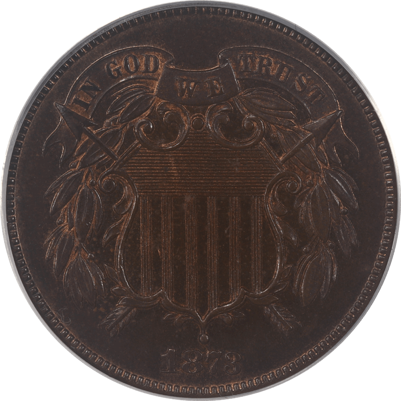 1873 Two Cent Piece Proof PCGS and CAC PR65BN Closed 3 - Lovely Coin