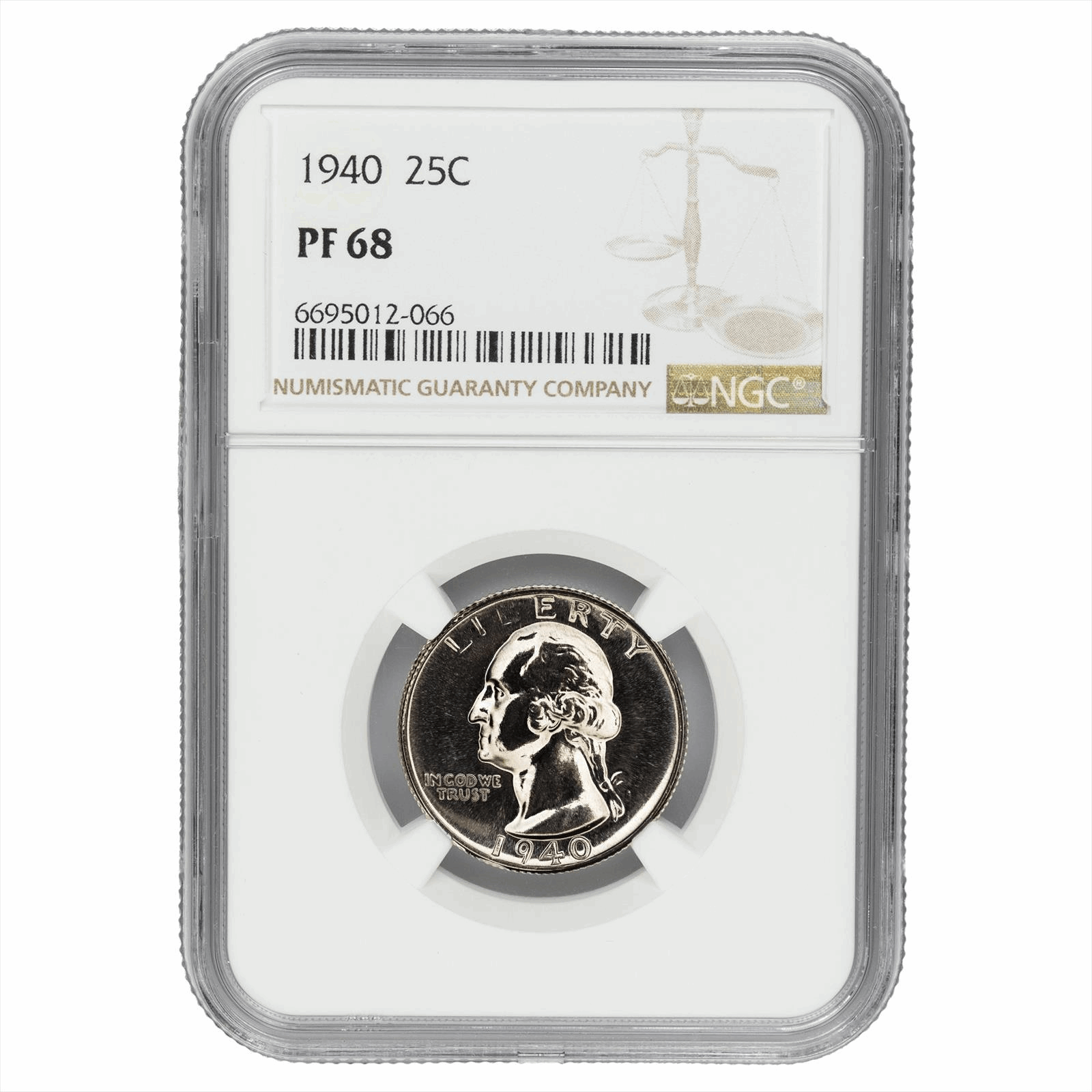 1940 Washington Quarter 25C NGC PF 68