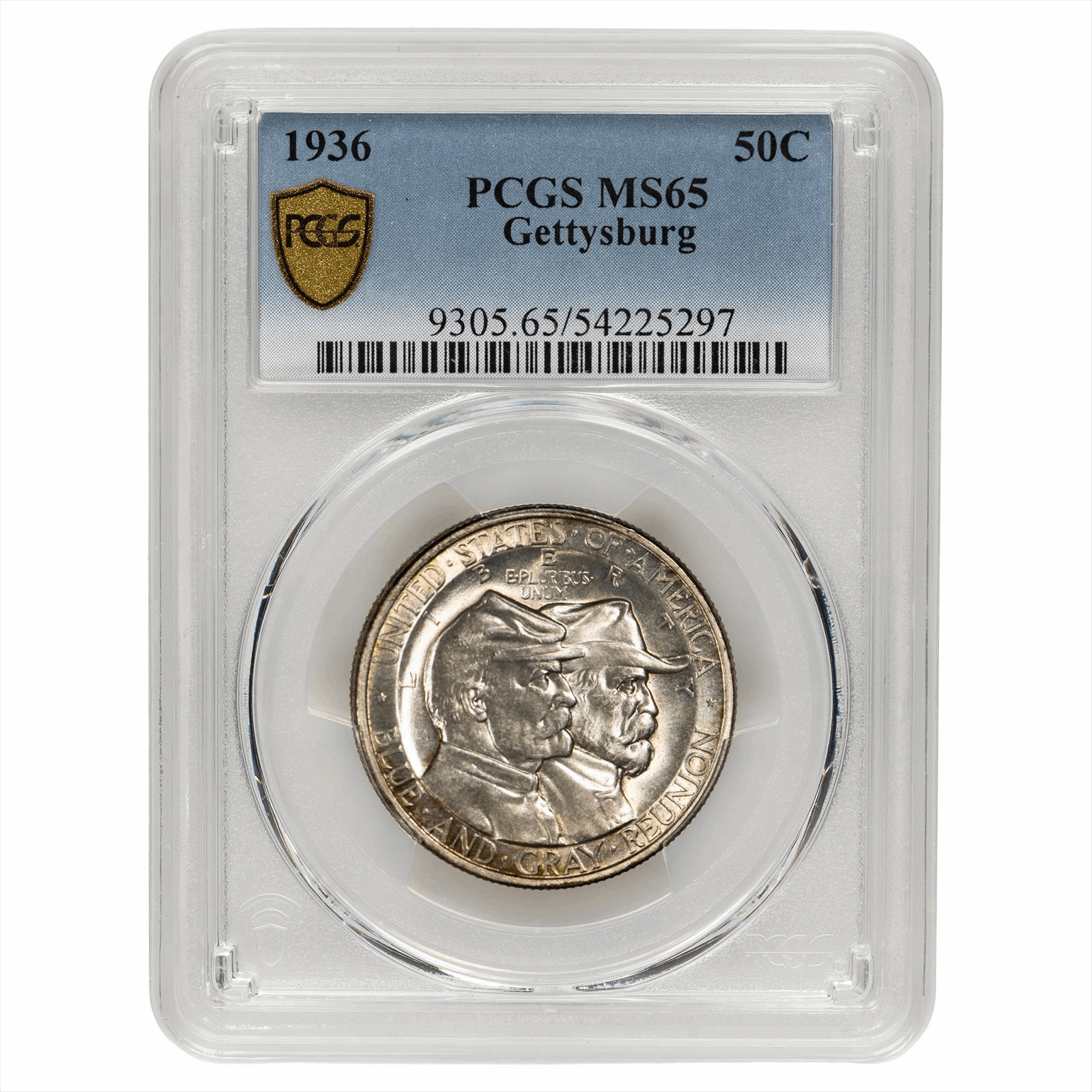 1936 Gettysburg Commemorative Half Dollar 50C PCGS MS 65 