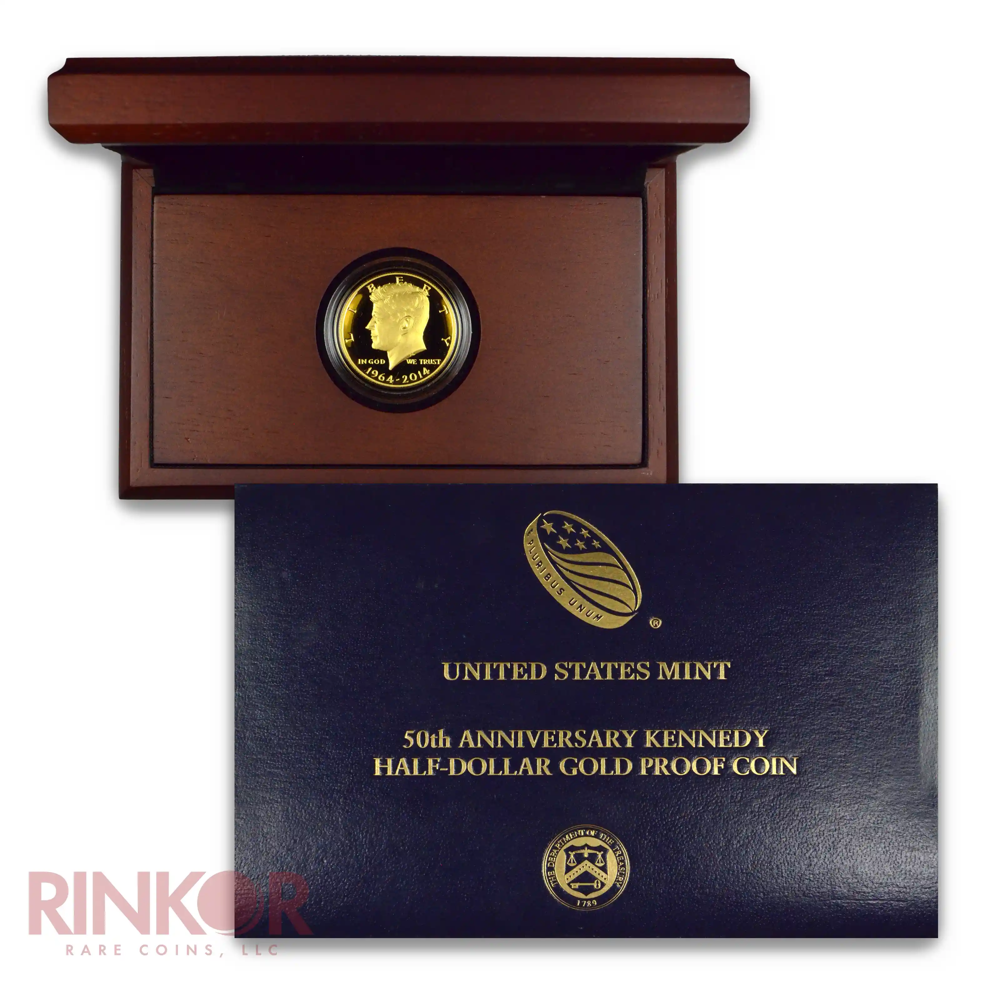 2014-W 3/4oz Gold Kennedy Half Dollar 50th Anniversary Proof (Box and CoA)