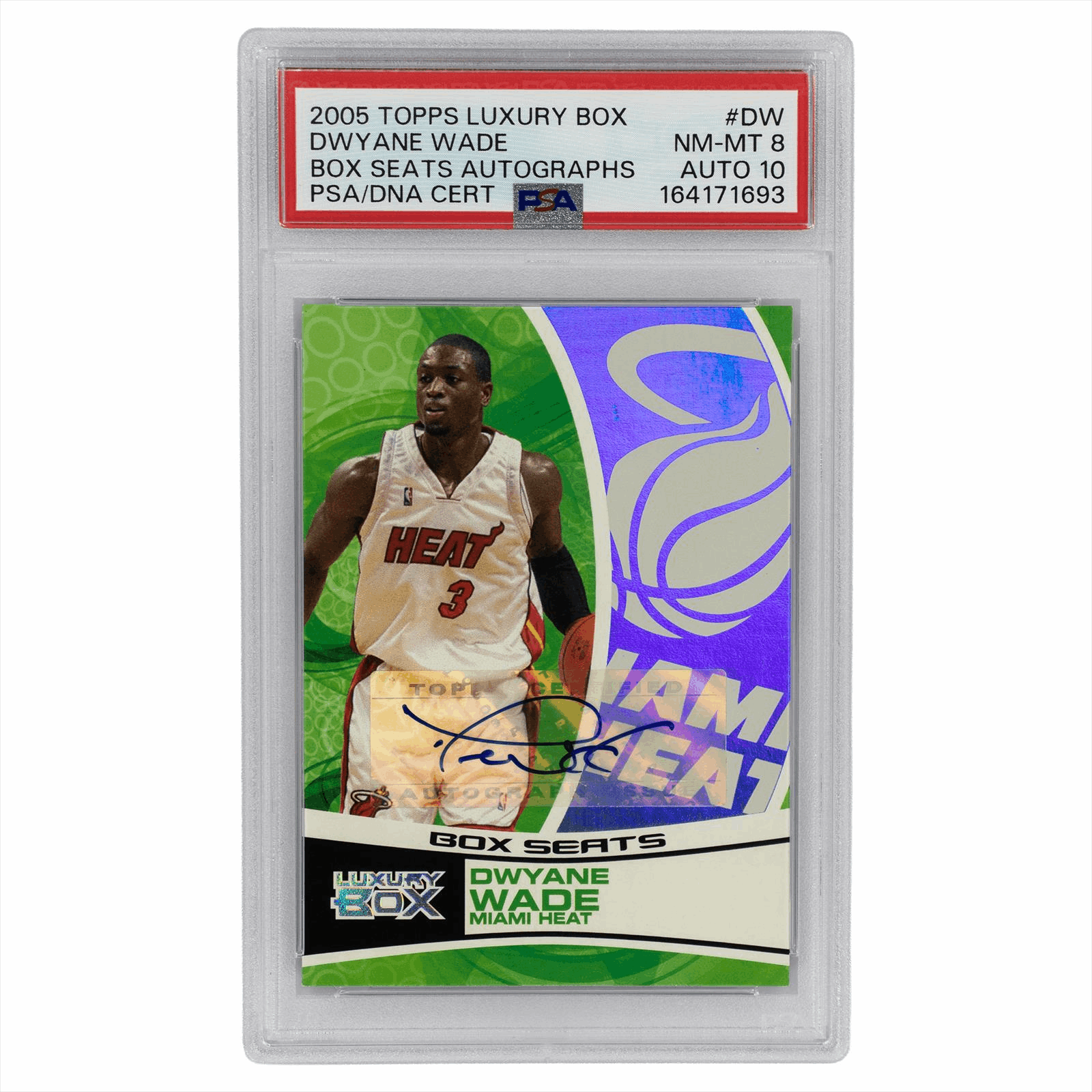 2005 Topps Luxury Box Dwayne Wade Box Seats Autographs #DW PSA/DNA NM-MT 8 AUTO 10