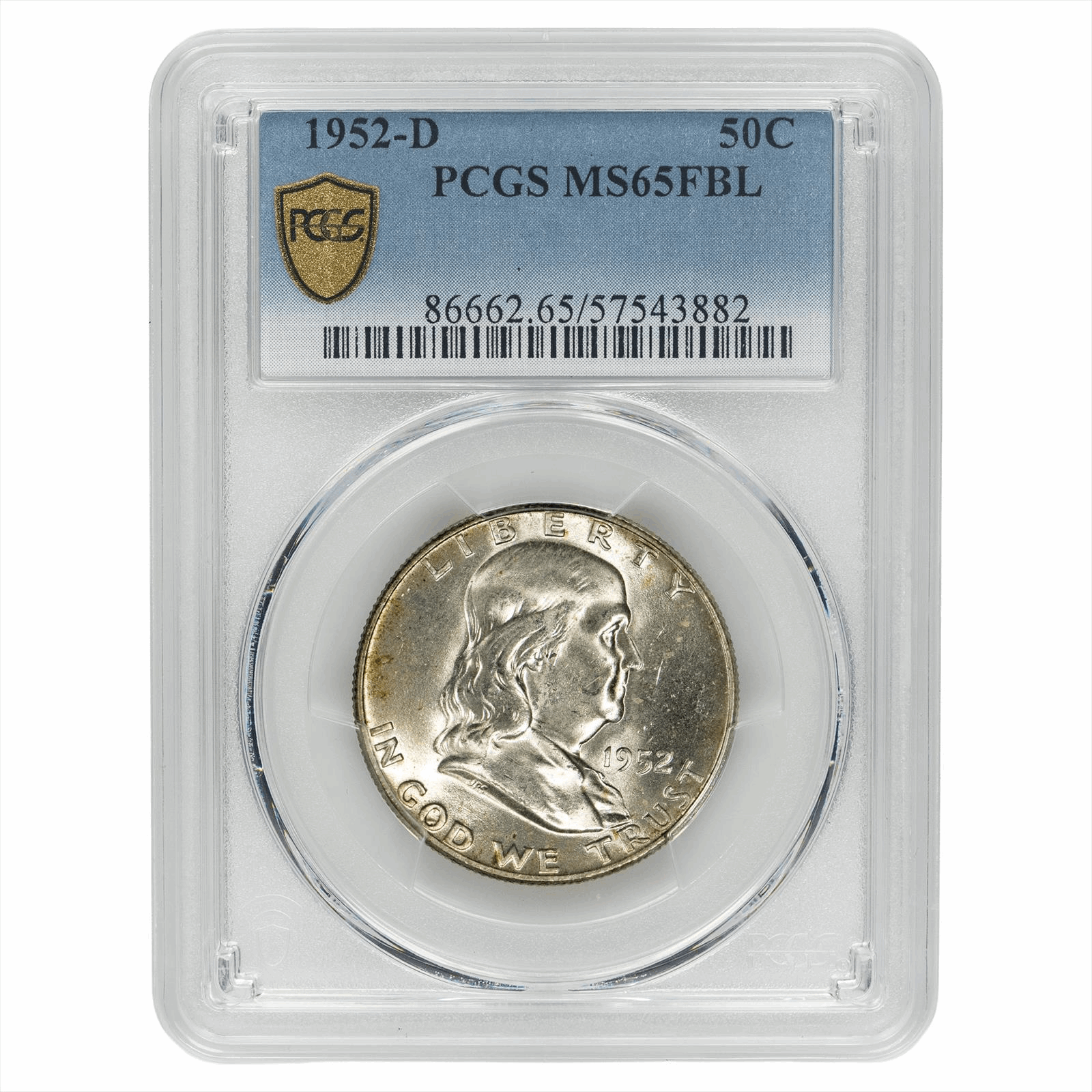 1952-D Franklin Half Dollar 50C PCGS MS 65 FBL