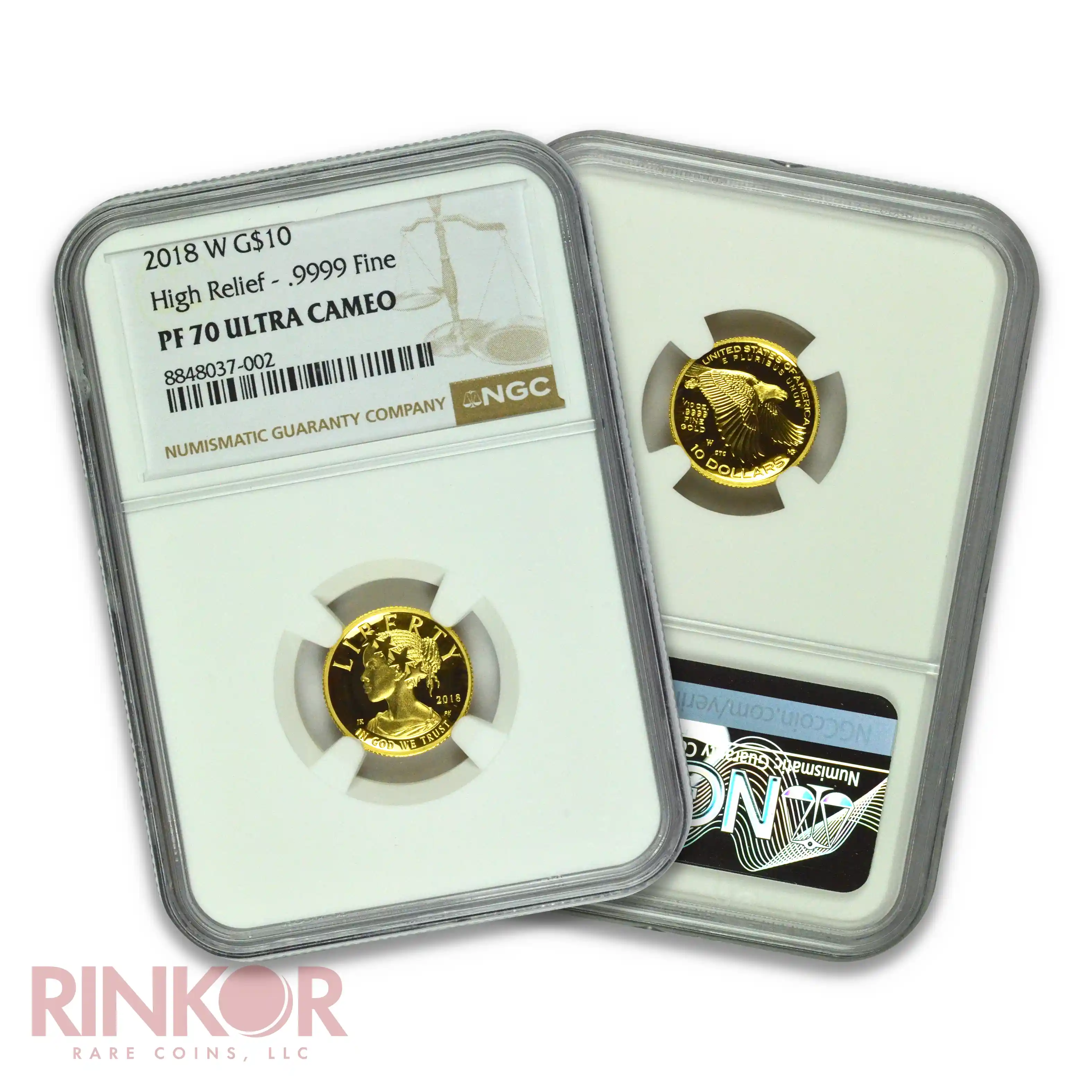 2018-W 1/10thoz American Liberty Gold High Relief Brown Label NGC PF 70