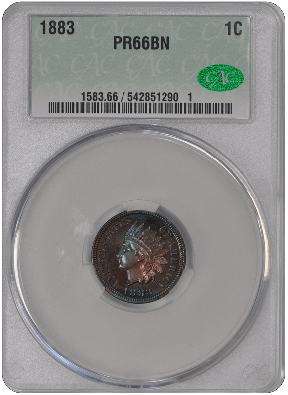 1883 1C Indian Cent - Type 3 Bronze CACG BN  PR66