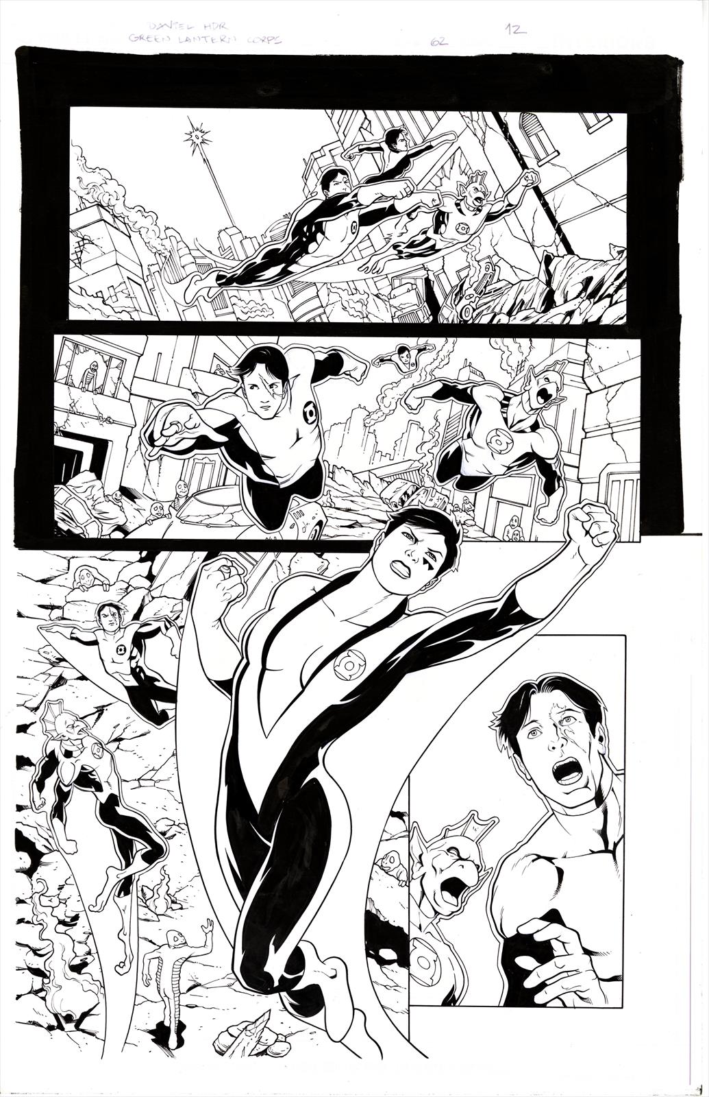 Green Lantern Corps #62, Page 12 Artist:  Dasniel Horn (Penciller) ,  Keith  Champagne (Inker) Media Type: Pen and Ink Art Type: Interior Page 