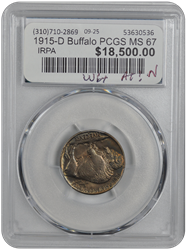1915-D Buffalo PCGS MS 67