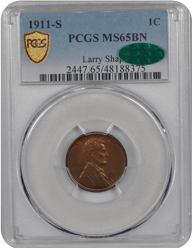 1911-S Lincoln PCGS CAC BN 65 