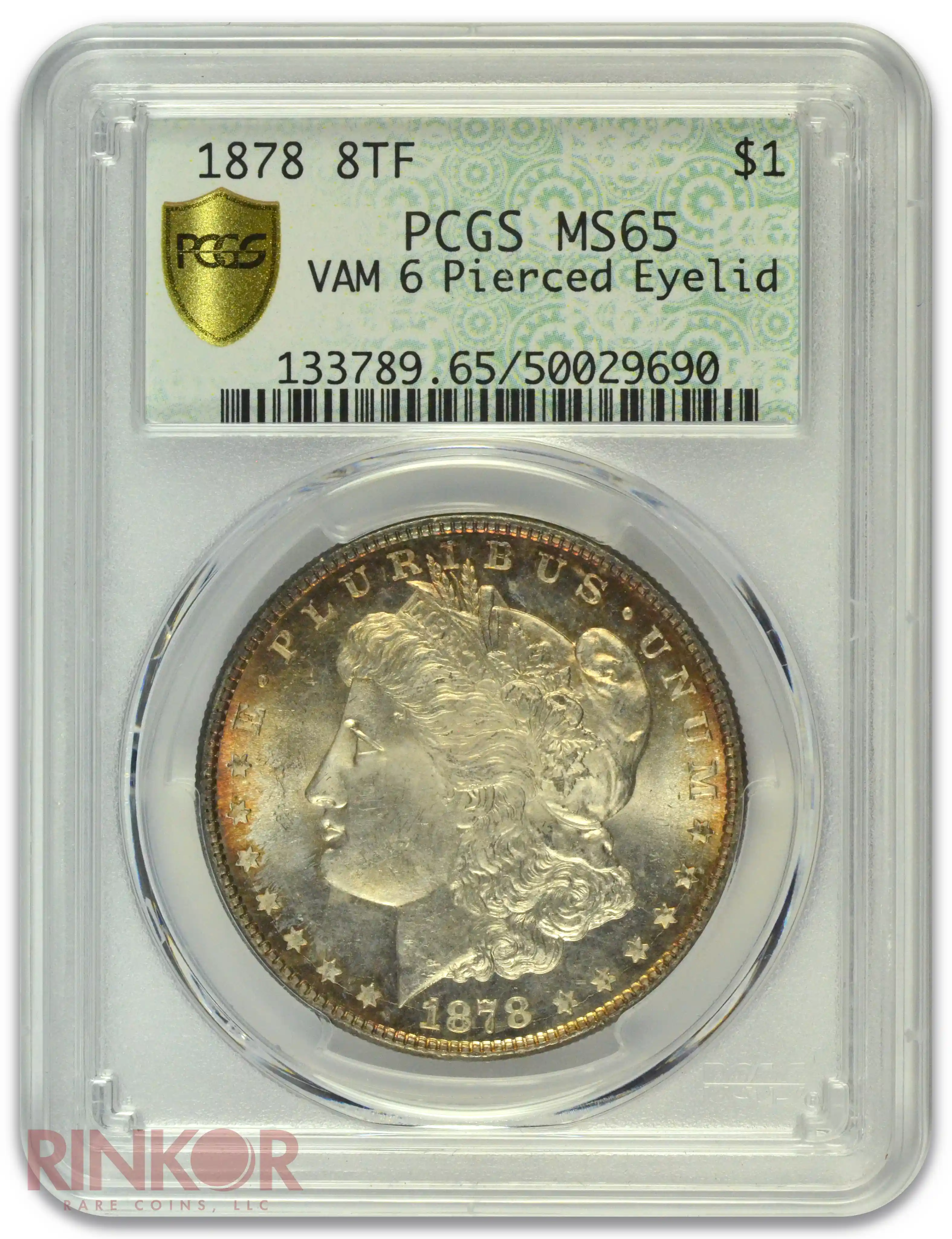1878 8TF $1 Morgan Dollar VAM 6 PCGS MS 65