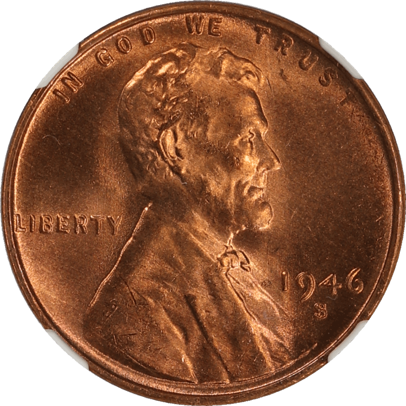 1946-S Lincoln Wheat Cent 1C NGC MS 67 RD