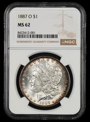 1887 O $1 NGC MS62
