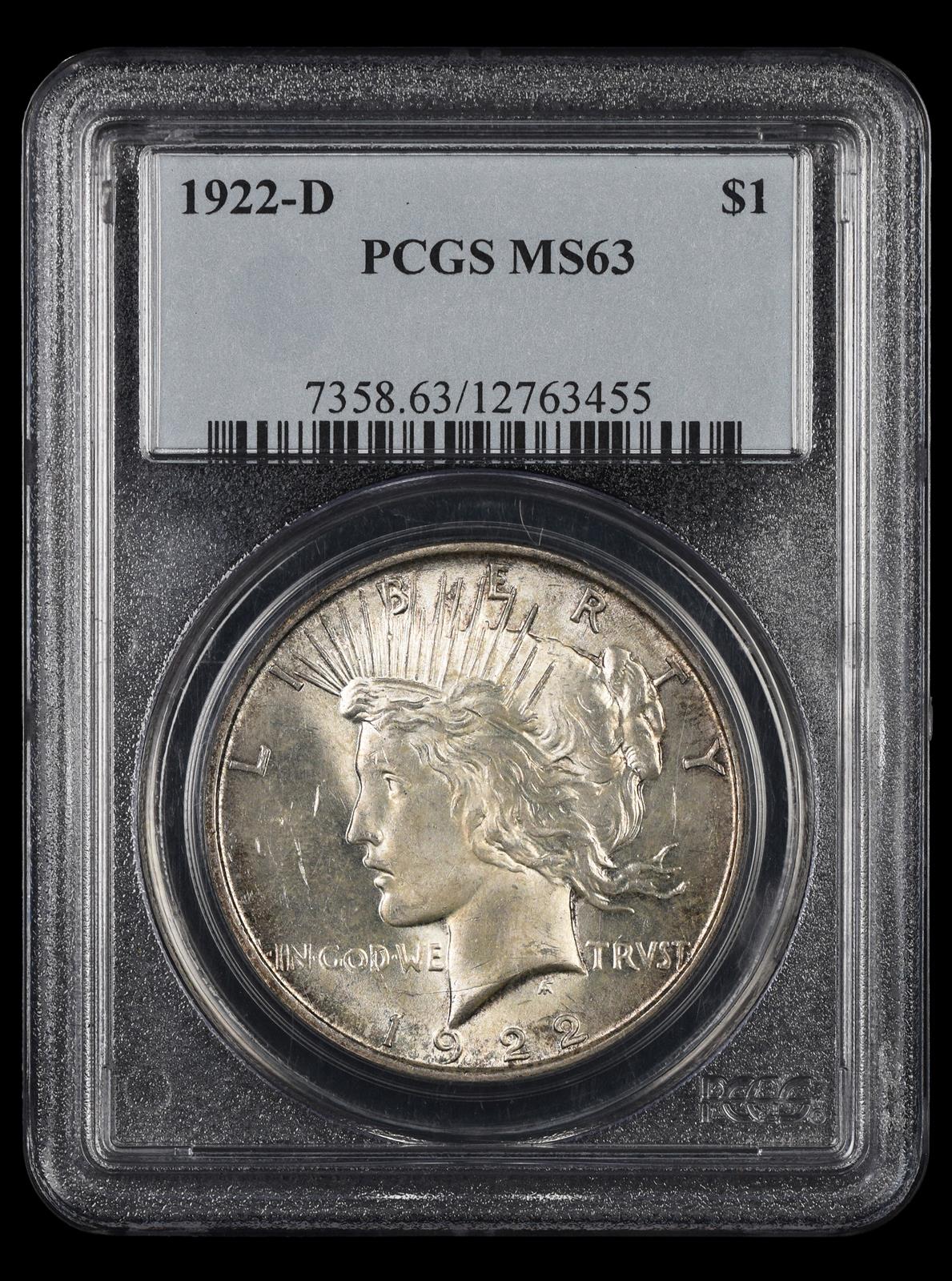 1922 D $1 PCGS  MS63