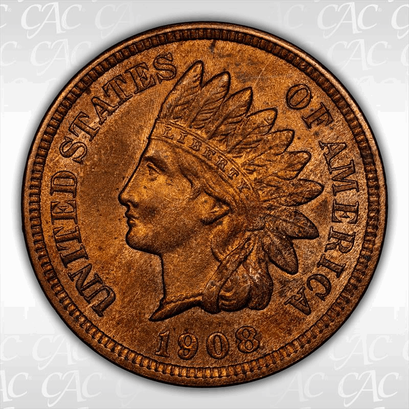 1908-S 1C CACG MS 64 RB 