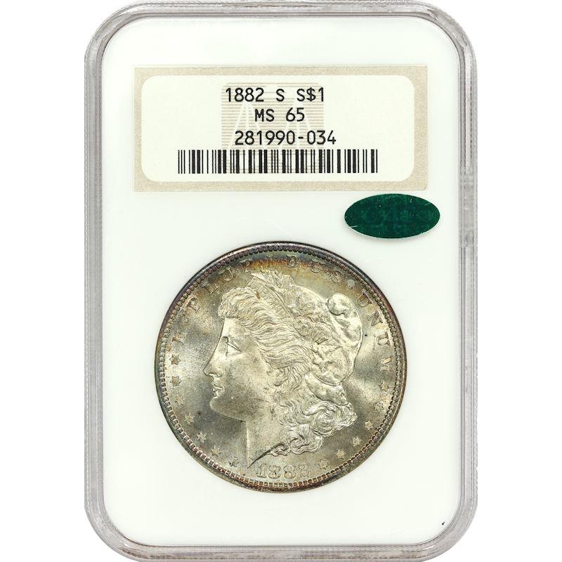 1882-S Morgan Dollar $1 NGC CAC MS65  