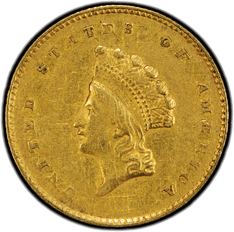 1855-O G$1 PCGS AU53 CAC 