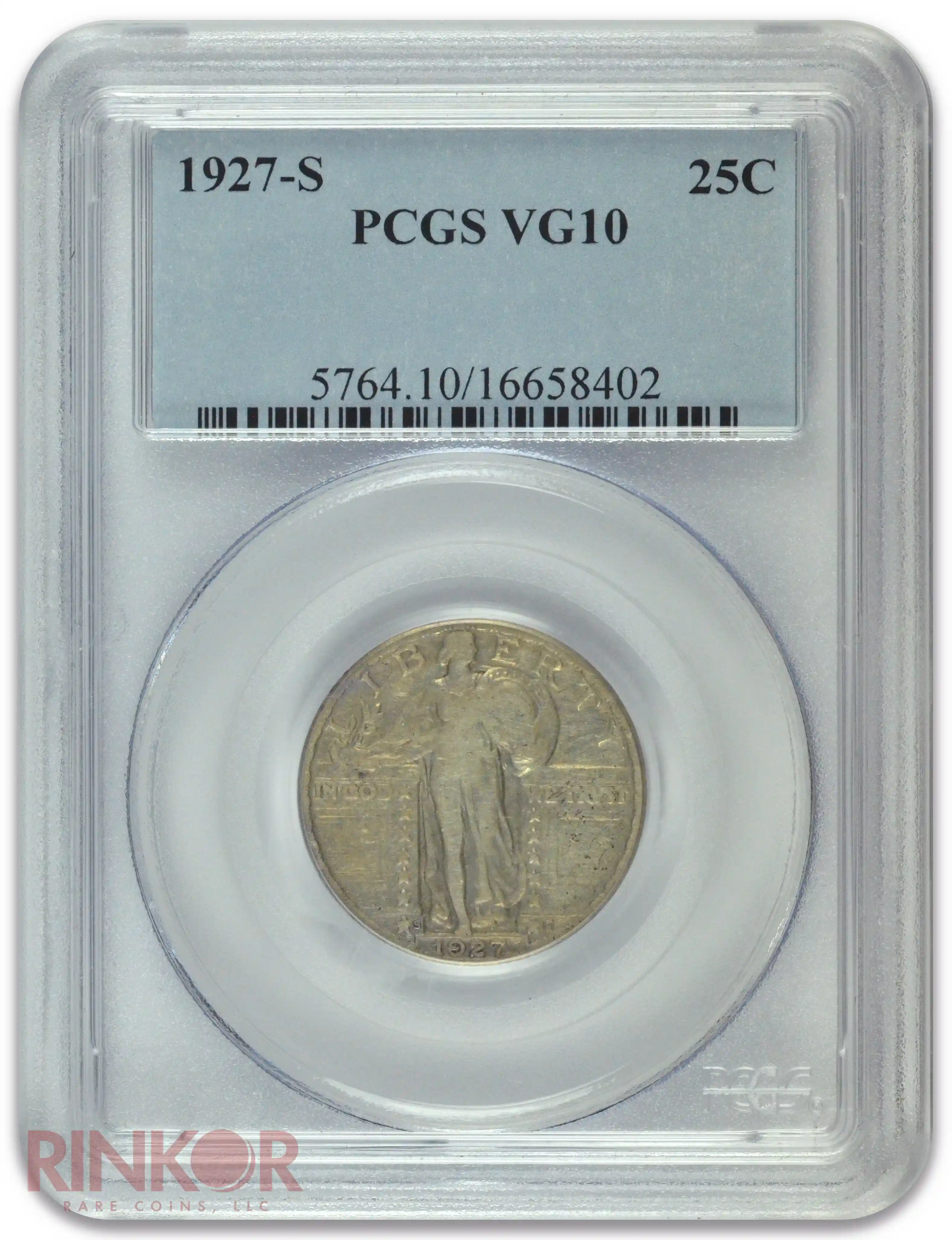 1927-S Standing Liberty Quarter PCGS VG-10