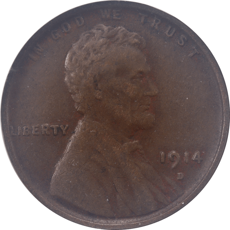 1914-D Lincoln Wheat Cent, NGC VF 25 BN CAC - Great Collectors Coin