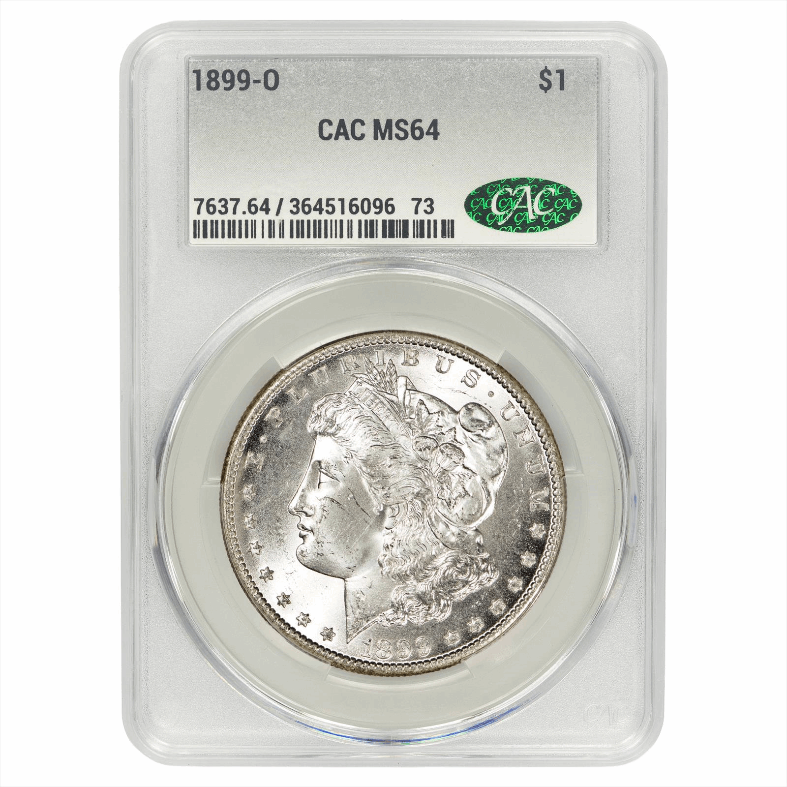 1899-O Morgan Silver Dollar $1 CACG MS 64
