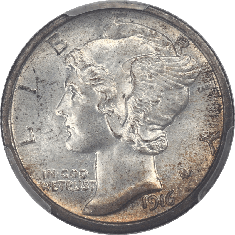 1916-S Mercury Dime 10c PCGS MS64FB CAC - Original Coin
