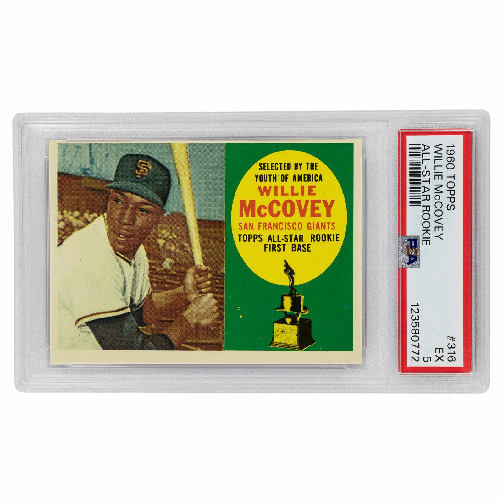 1960 Topps Willie McCovey All-Star Rookie #316 PSA EX 5 Cert #123580772