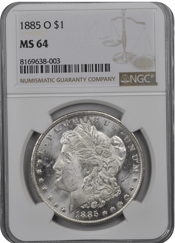 1885 O  Morgan Dollar NGC MS 64