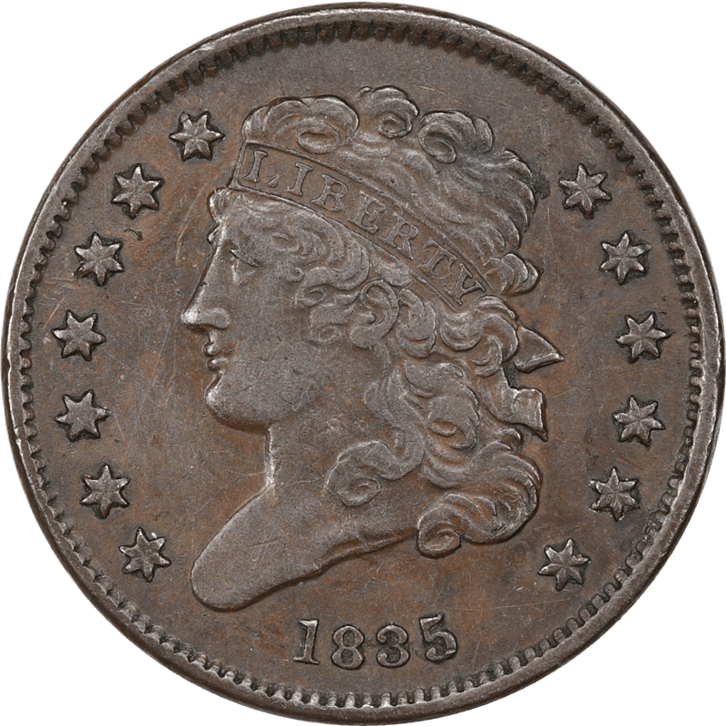 1835 Classic Head Half Cent 1/2c  Circulated, Extra Fine - Nice Original