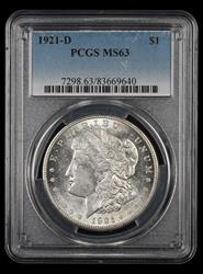 1921 D $1 PCGS MS63 MS63