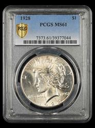 1928 $1 PCGS MS 61