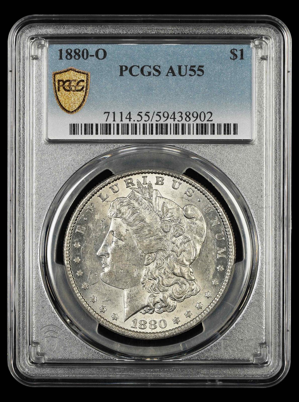 1880 O $1 PCGS AU55