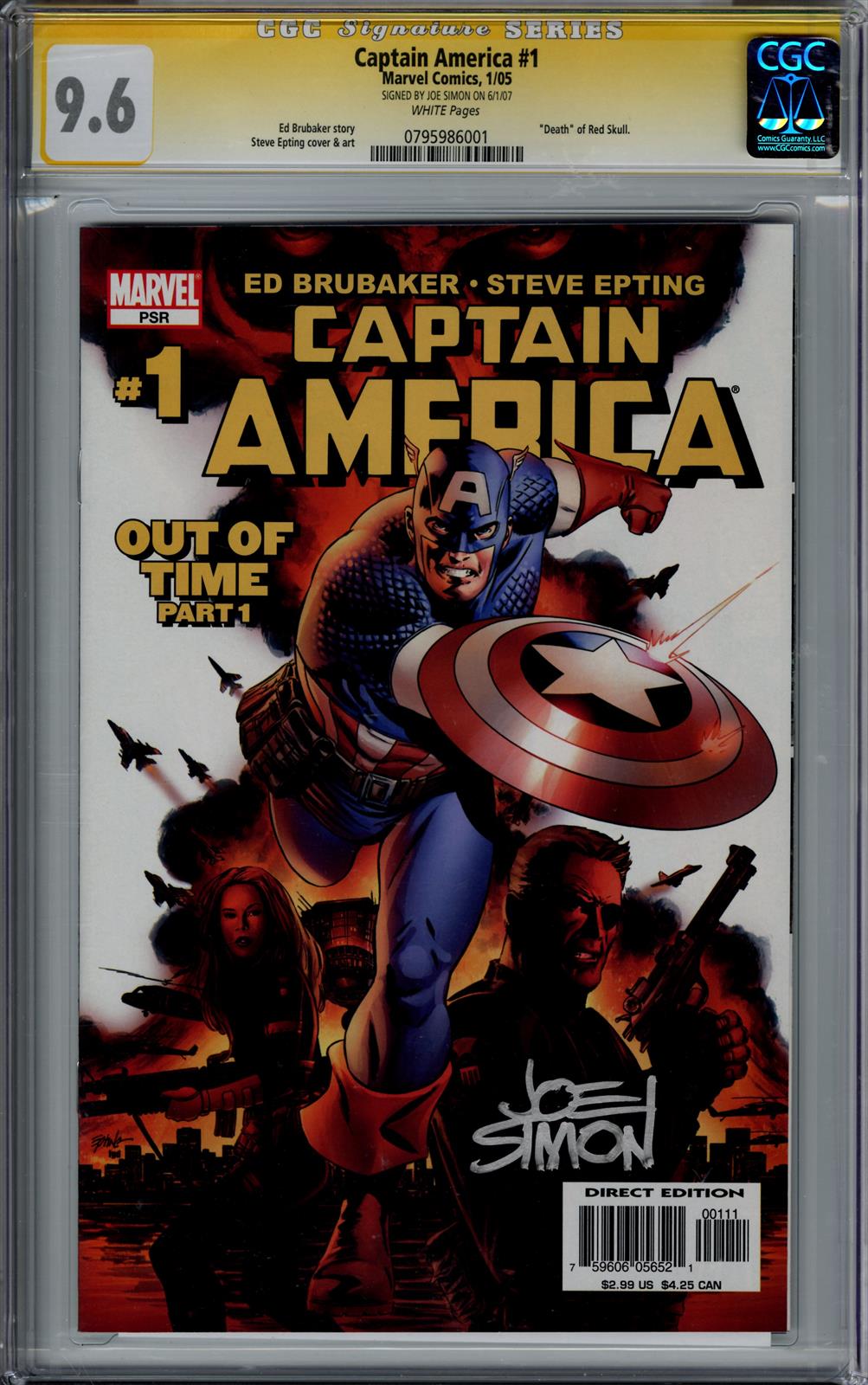 Captain America #1 CGC Signature Series 9.6 (Marvel, 2005) Signed by Joe Simon 