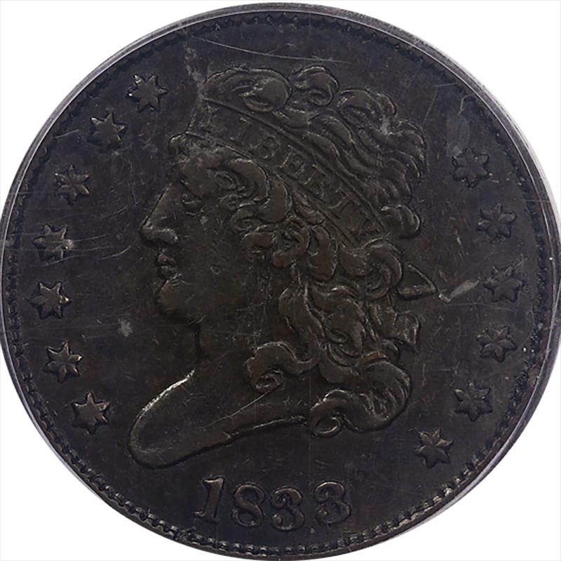 1833 1/2c ICG VF 35 - Very Fine Original Coin