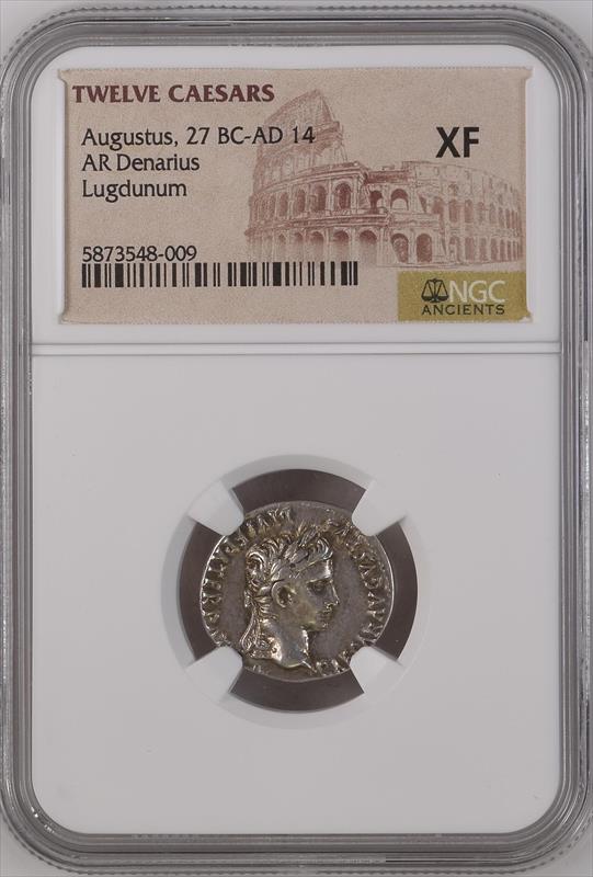 Augustus, 27 BC-AD 14 ROMAN EMPIRE AR Denarius XF 