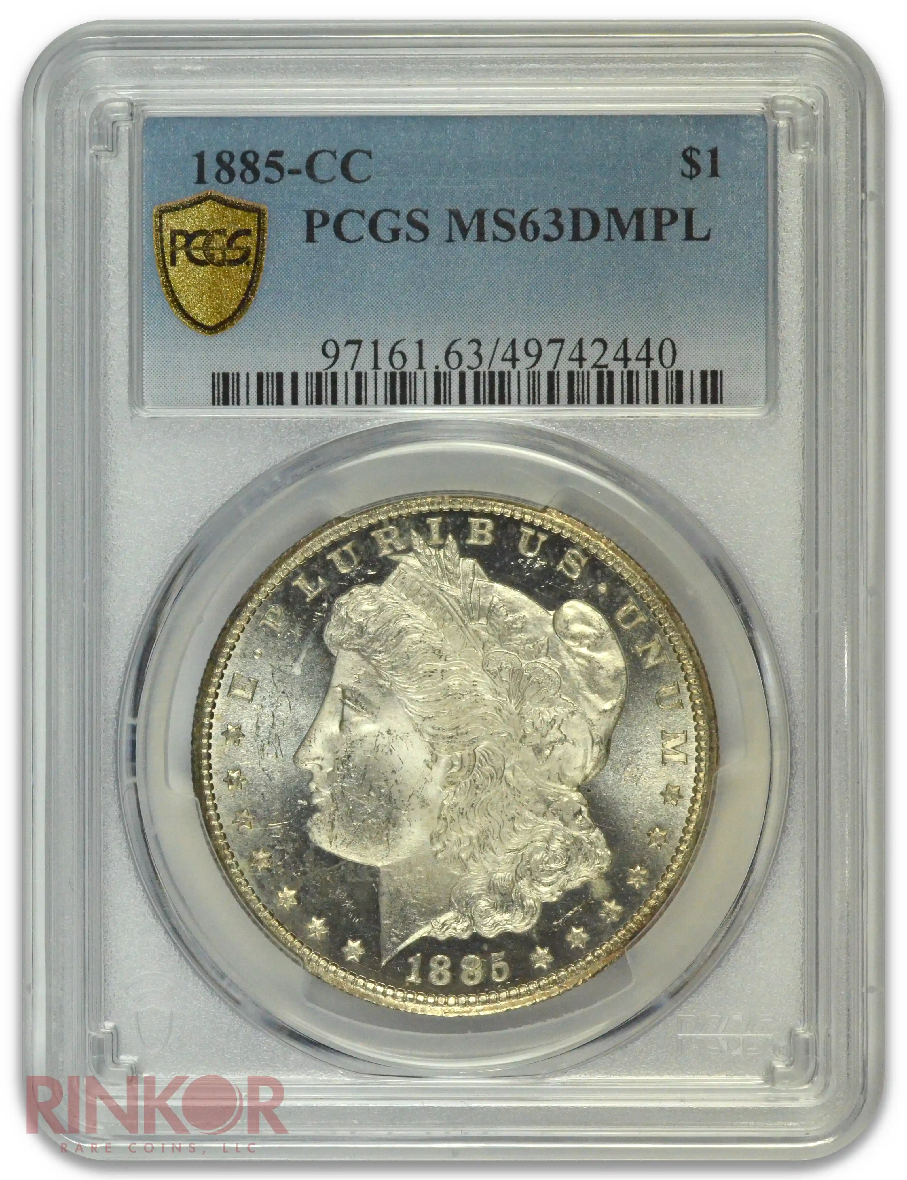 1885-CC $1 Morgan Dollar PCGS MS 63 DMPL
