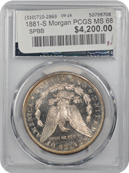 1881-S Morgan PCGS MS 68