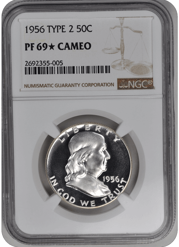 1956 Type 2 Franklin Half Dollar NGC (99) PF 69