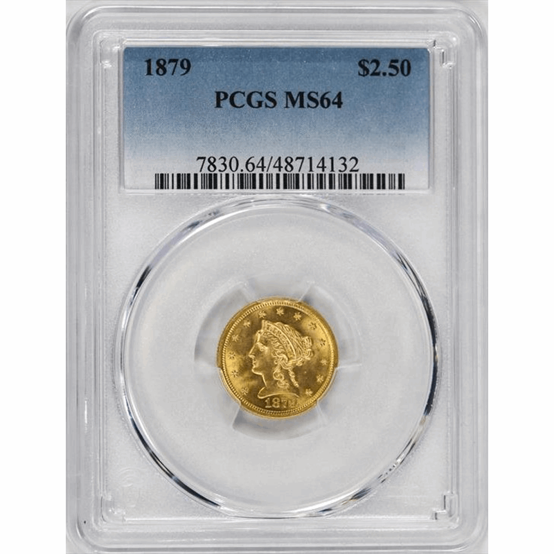 1879 $2.5 Gold Liberty Head Quarter Eagle - PCGS MS64 - PQ - Lustrous