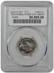 1923 Buffalo PCGS CAC MS 67