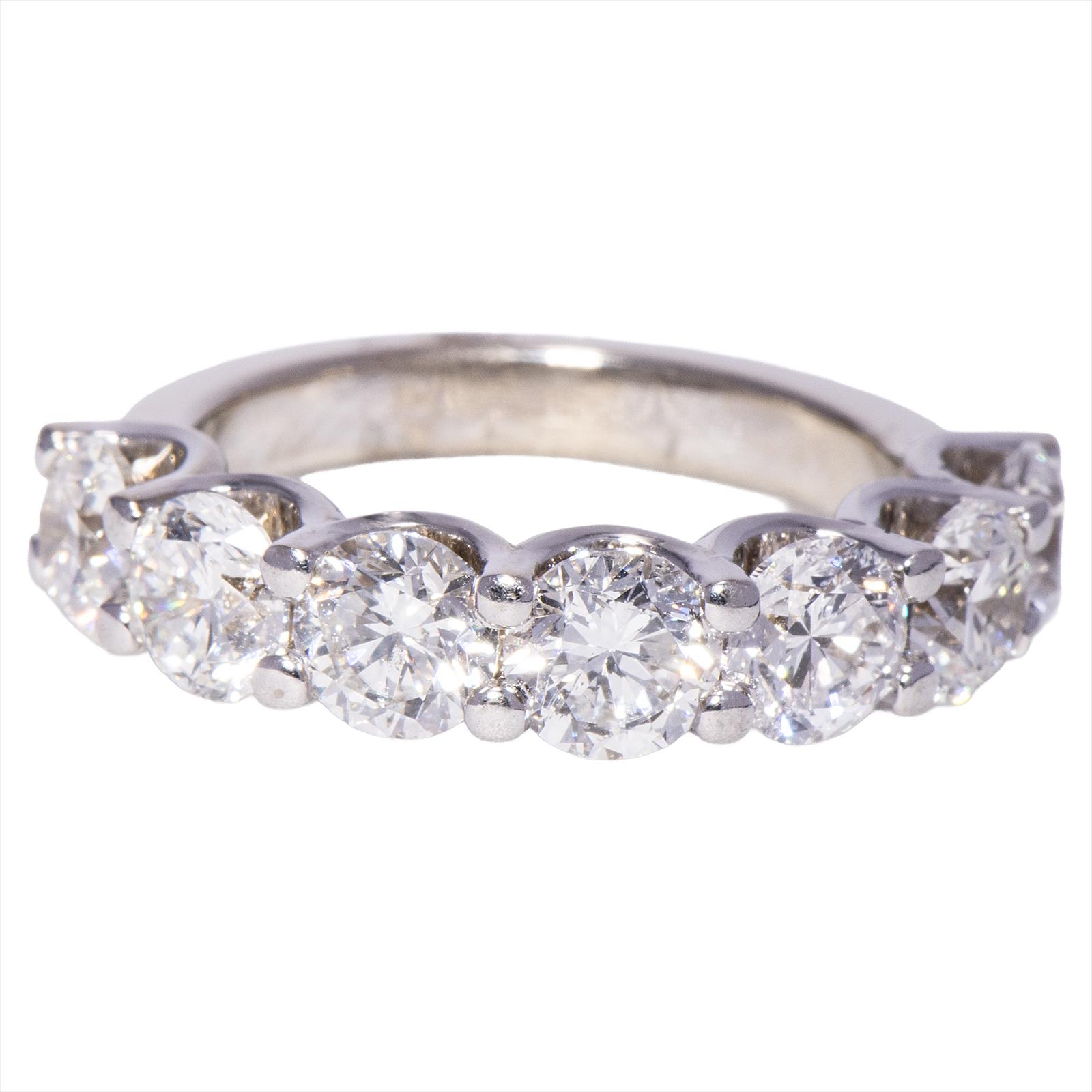 Ladys 18K White Gold Wedding Ring - I, SI2 - 2.80 CTW - Size 6.25 