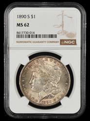 1890 S $1 NGC MS62