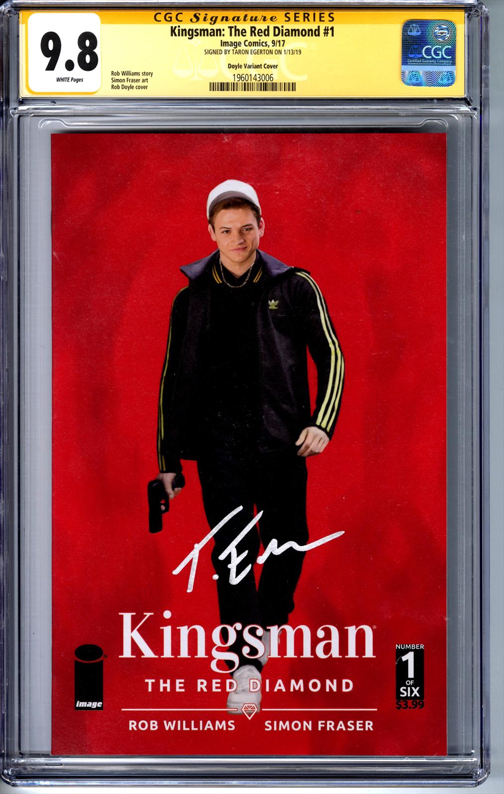 Kingsman: The Red Diamond #1 CGC 9.8 Signature Series Signed by Taron  Eggsy Egerton ( Doyler Variant Cover) 