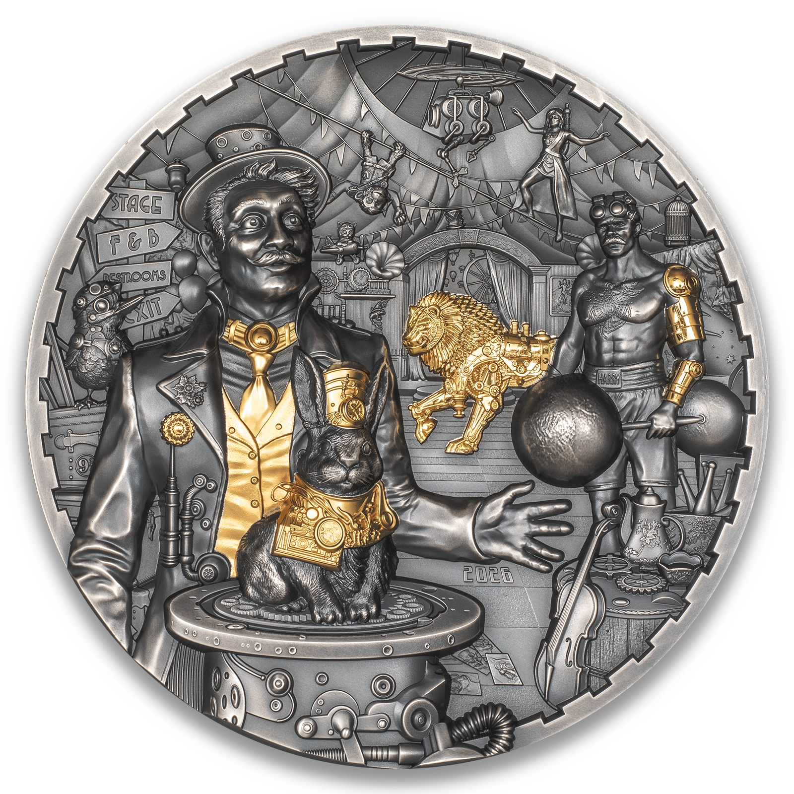 2026 Cook Islands Steampunk - Carnival 1 Kilo Silver Coin Ultra High Relief